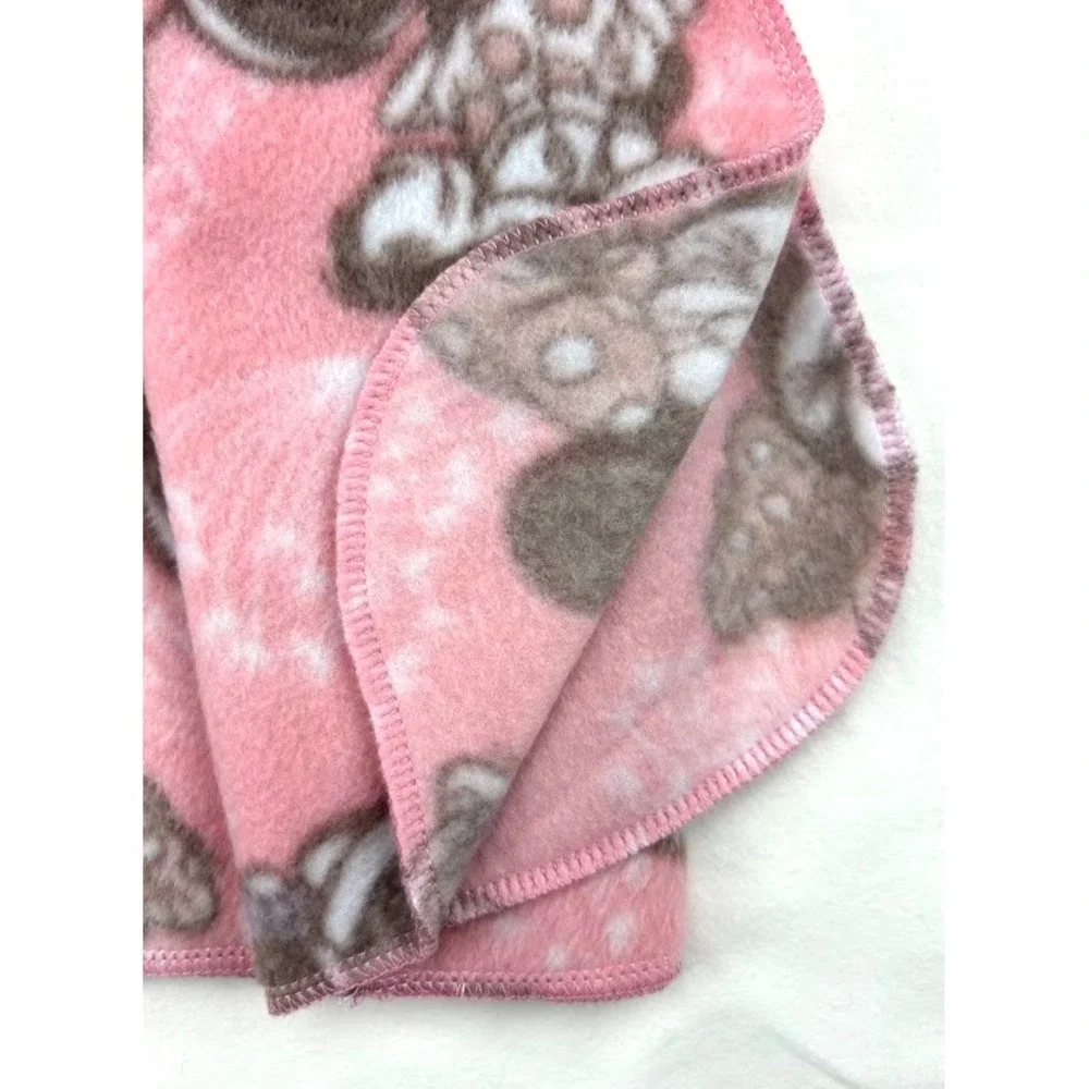 Minnie Mouse Baby Blanket Pink SOFT‎ Thin Fleece Dandelion Polka Dot Bow Girl